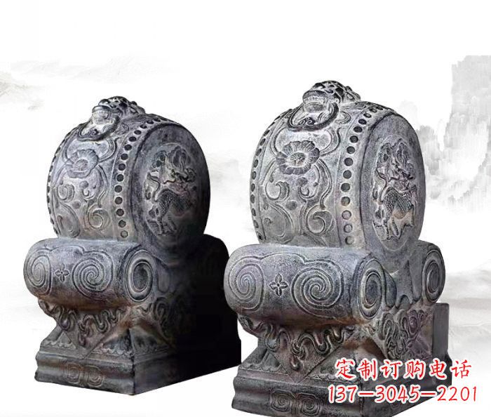 周口仿古抱鼓石门墩雕塑