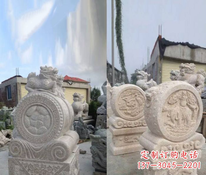 周口仿古抱鼓石门墩雕塑