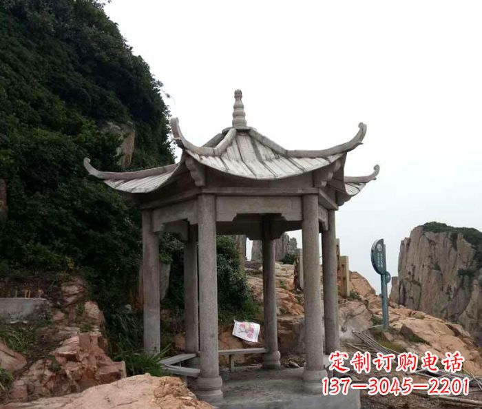 周口仿古六角凉亭石雕 (7)