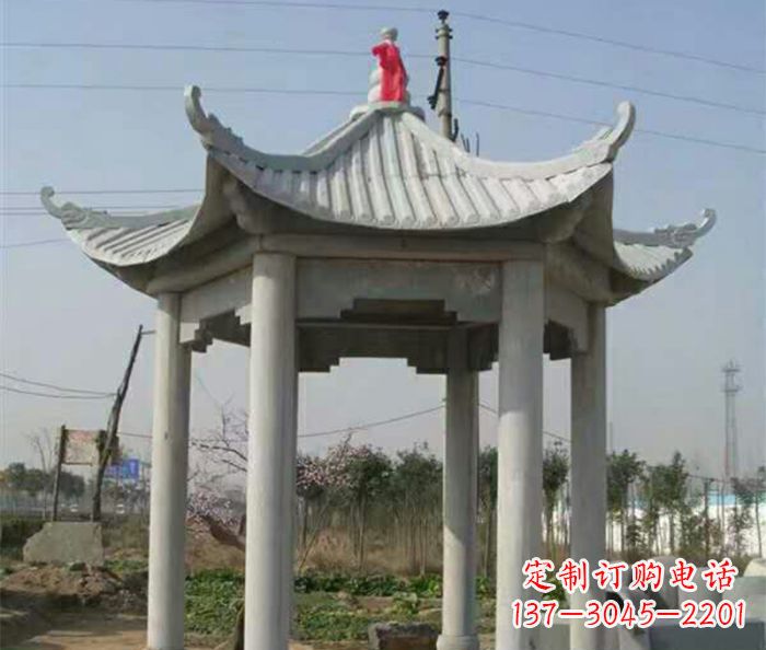 周口仿古六角凉亭石雕 (9)