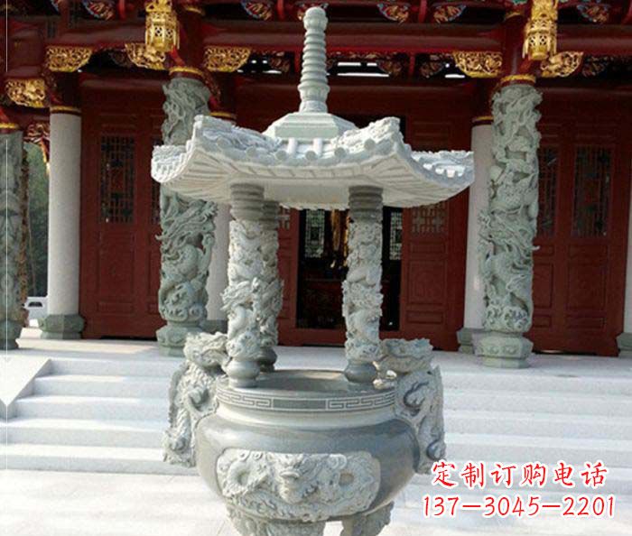 周口中国古典仿古龙浮雕香炉雕塑