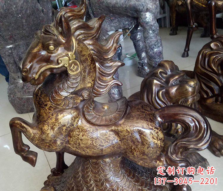 周口仿古马到成功铜雕塑摆件