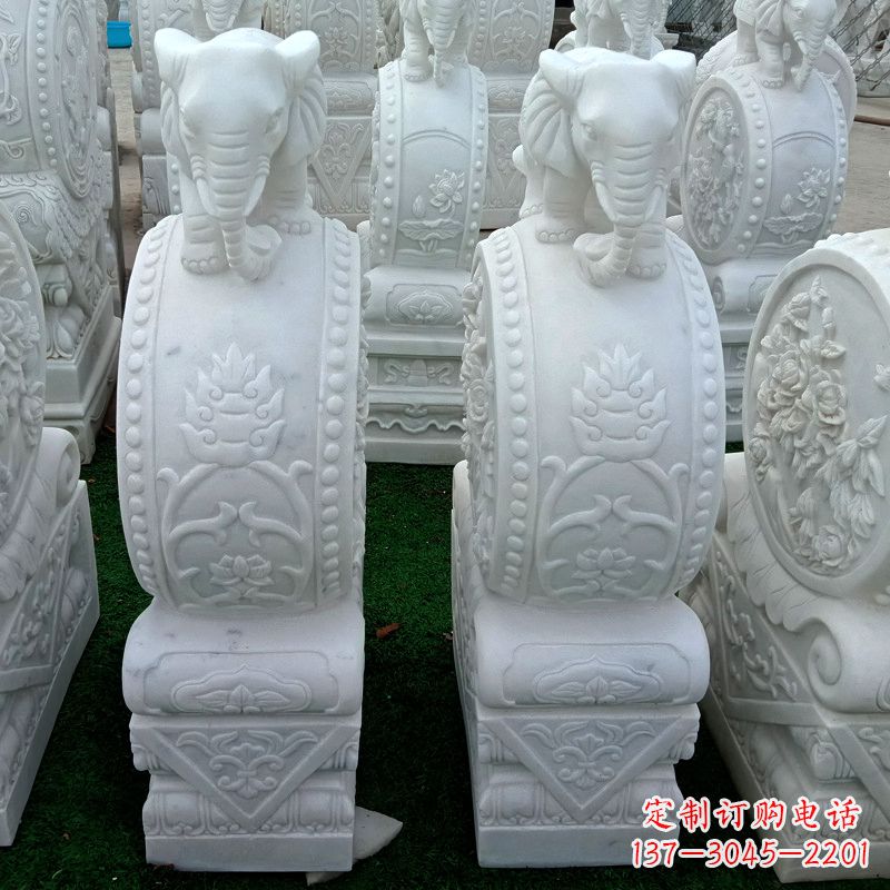 周口仿古门墩石雕 抱鼓石仿古雕刻