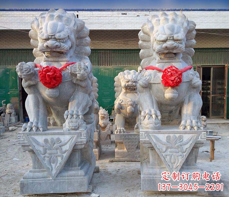 周口仿古门口看门狮子石雕