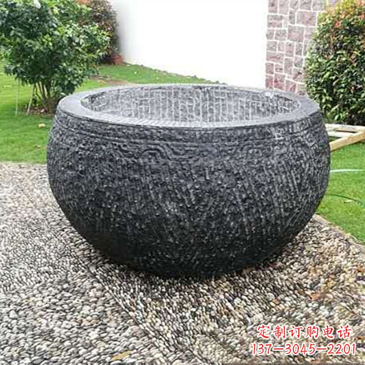 周口仿古石雕水缸,精雕细琢别具一格