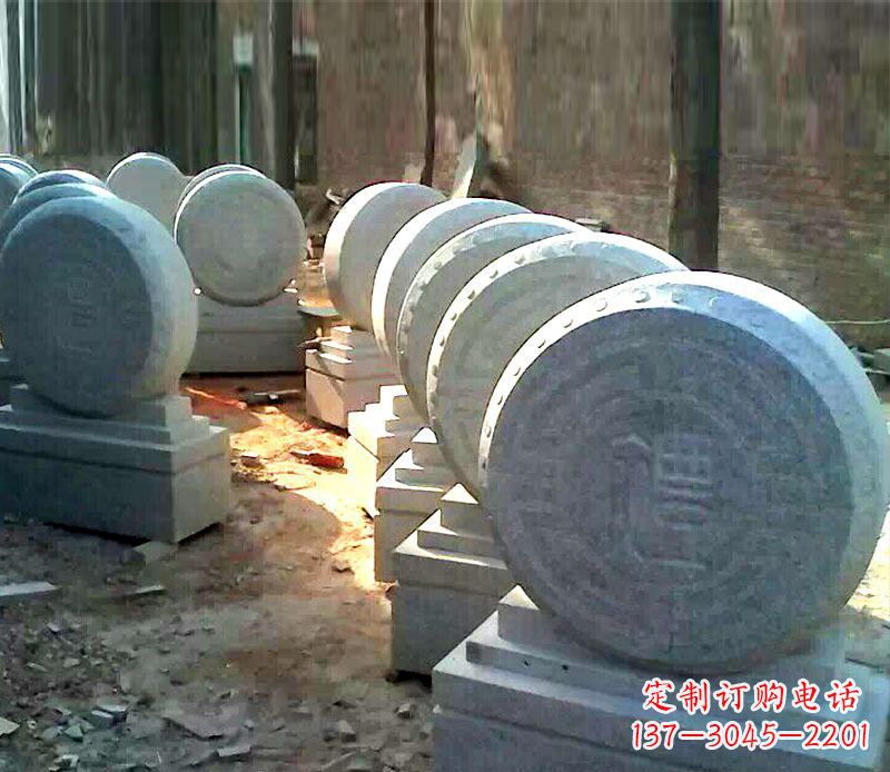 周口仿古石门墩招财抱鼓石雕