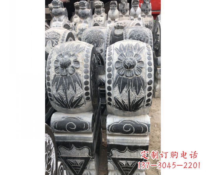 周口仿古石门墩镇宅抱鼓石雕塑