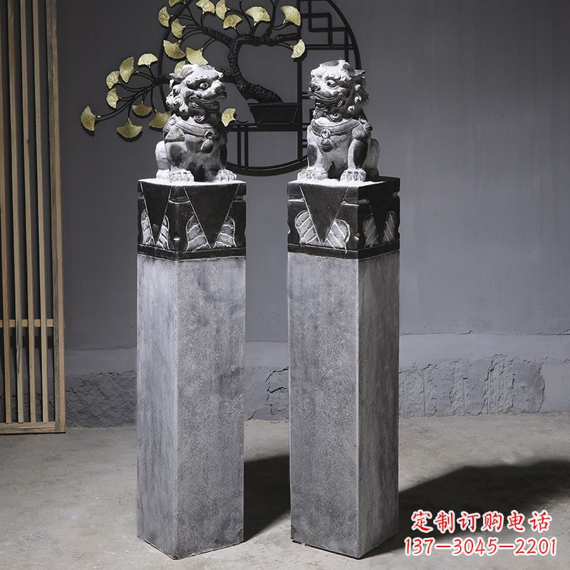 周口仿古石狮子雕塑