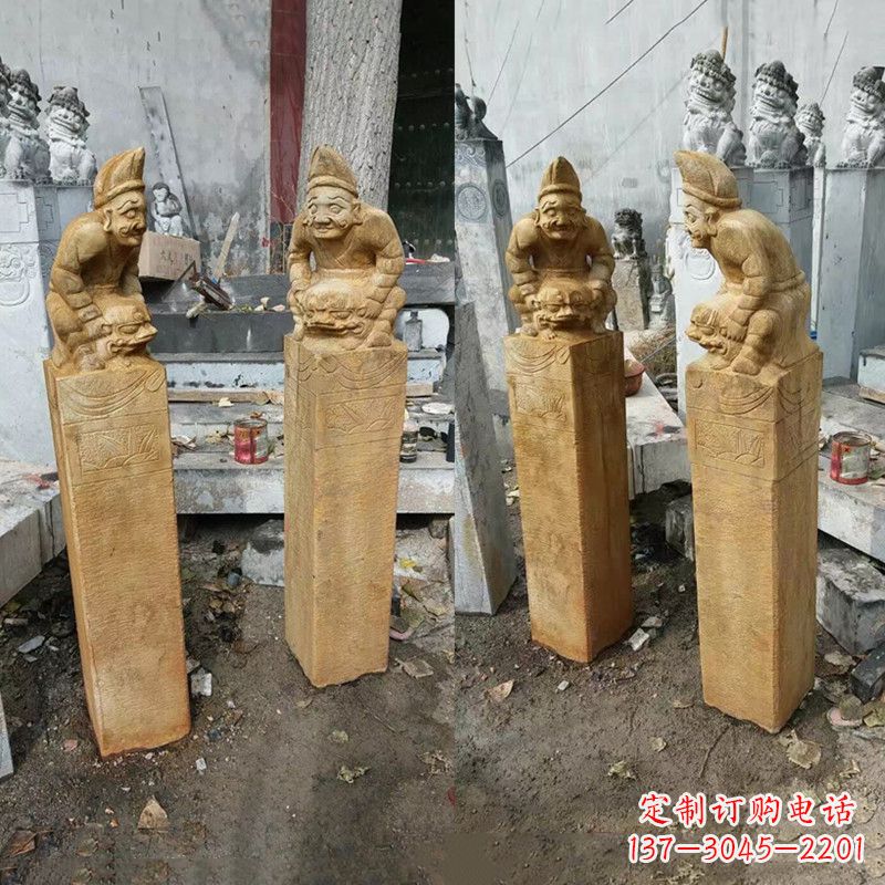周口经典仿古拴马桩雕塑