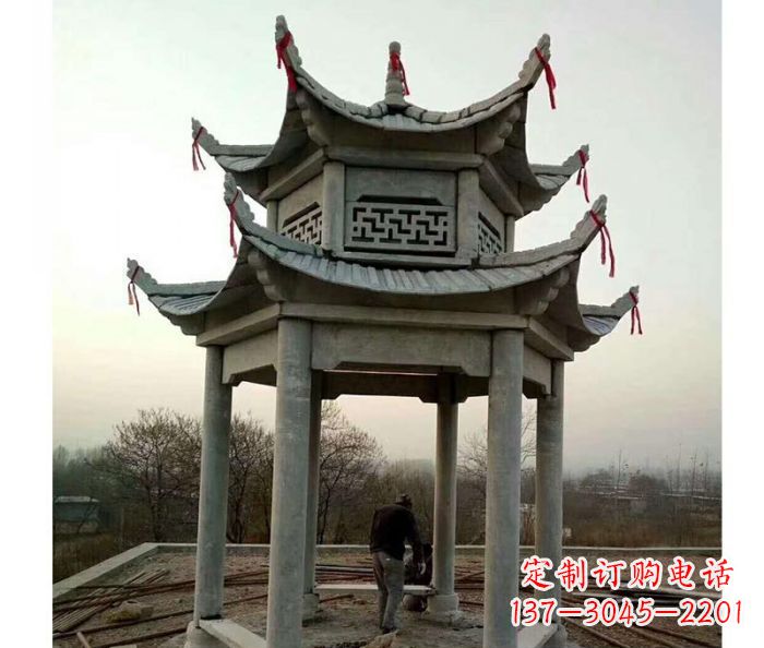 周口仿古双层石雕凉亭