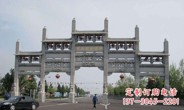 周口精美仿古石雕牌坊雕塑