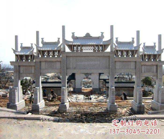 周口仿古五门石牌坊