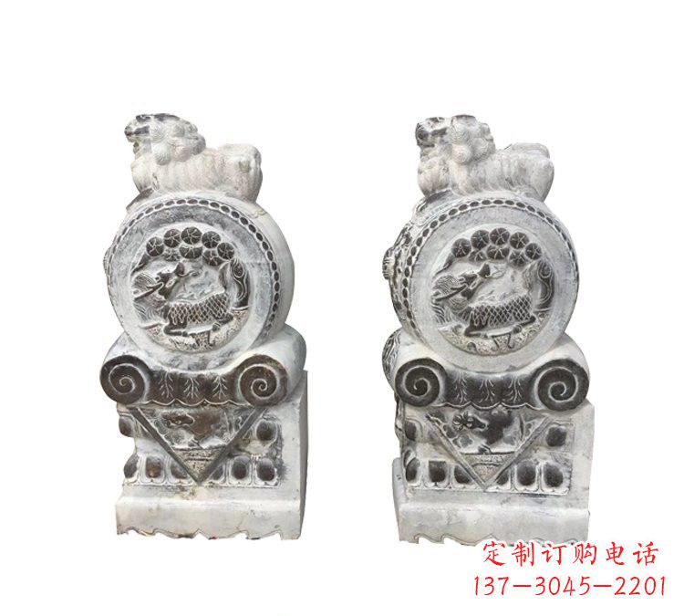 周口仿古雕塑狮子抱鼓石