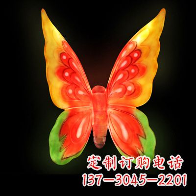 周口艺术雕塑大号黄色发光蝴蝶