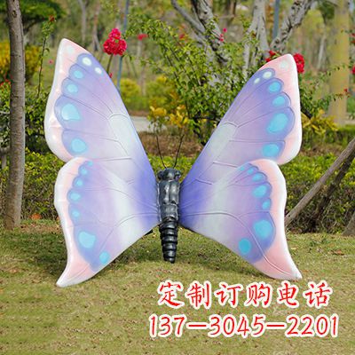 周口蓝粉色蝴蝶雕塑