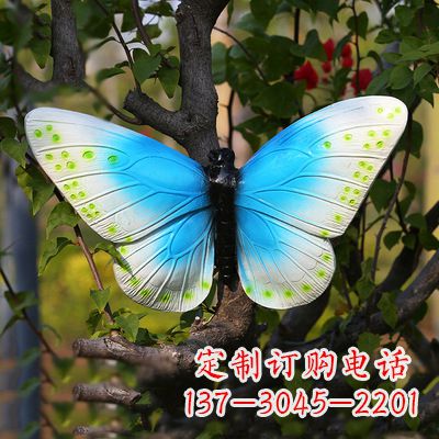 周口仿真蝴蝶_蓝白色款40x42x13