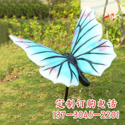 周口浅蓝白色蝴蝶雕塑
