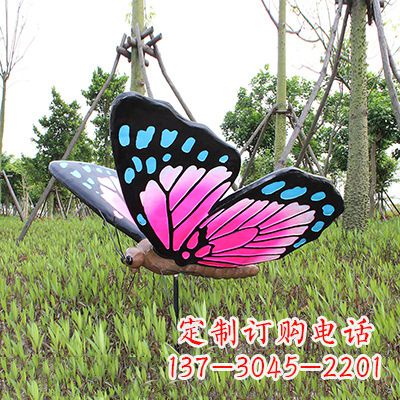 周口仿真蝴蝶_紫蓝黑款100x95x60