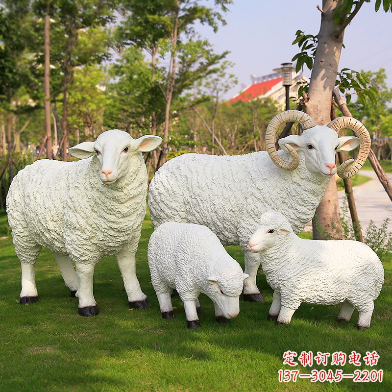 周口乡村绵羊雕塑 – 农家院庭院仿真动物摆件