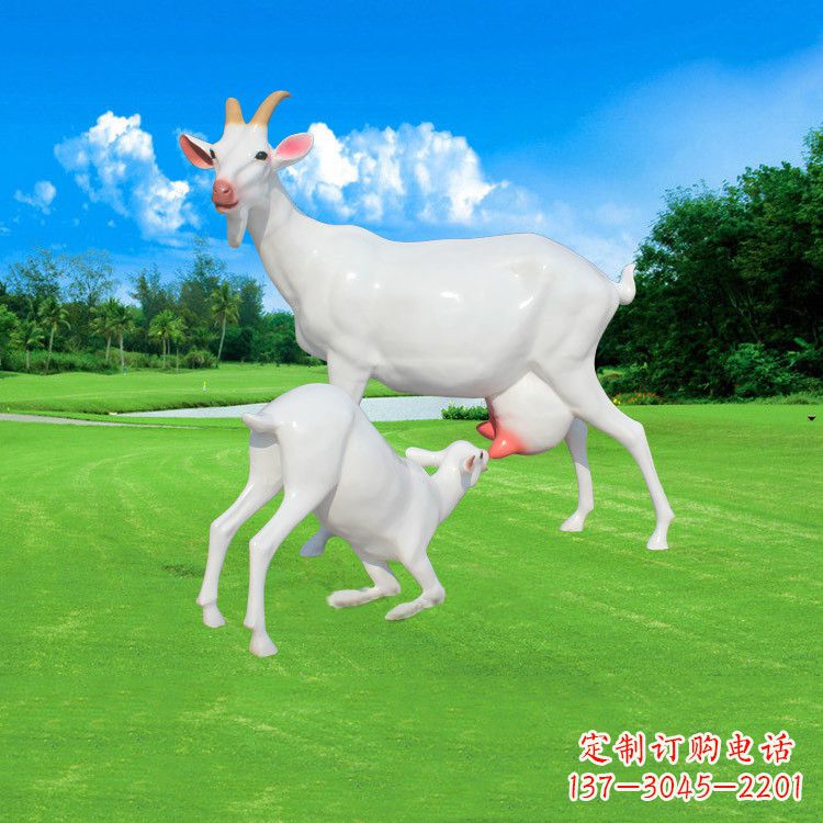 周口精美仿真羊羔羊跪乳雕塑