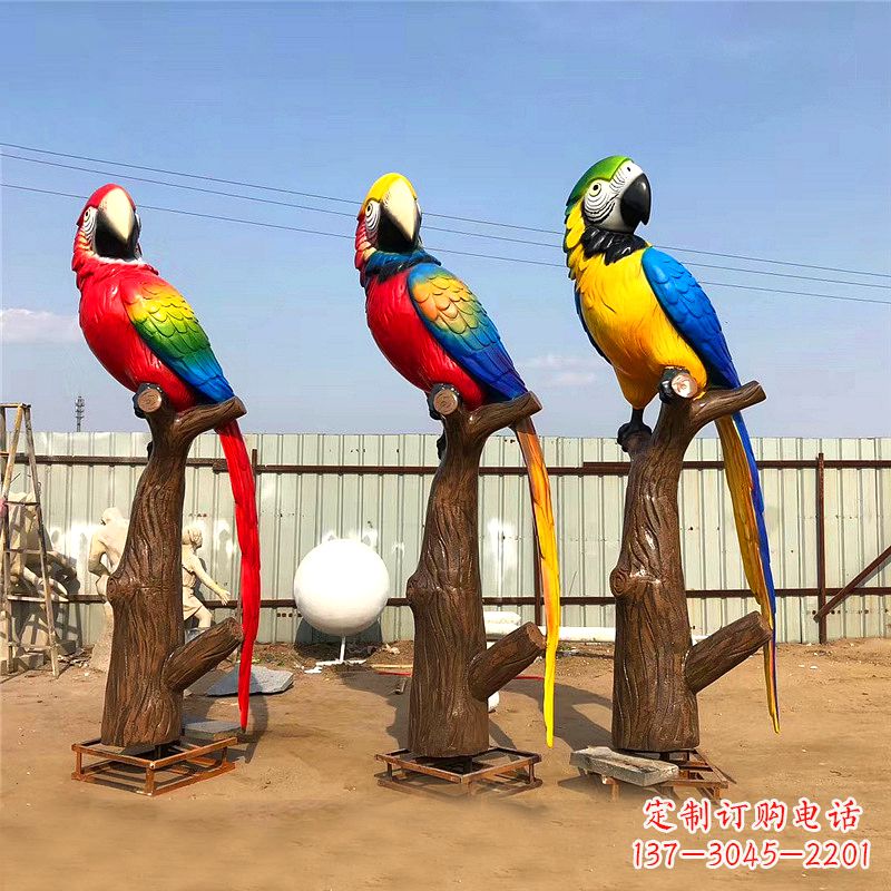 周口玻璃钢鹦鹉雕塑