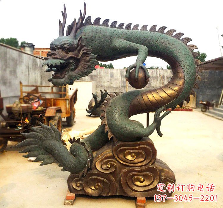 周口精致铜雕飞龙珠