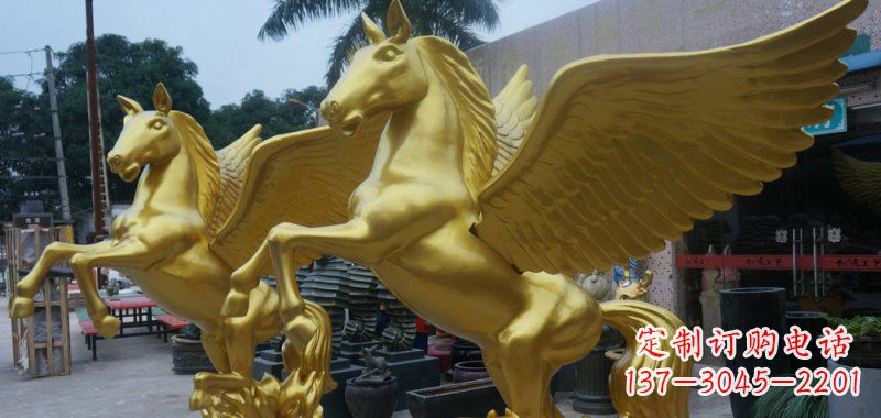 周口飞马玻璃钢仿铜动物雕塑