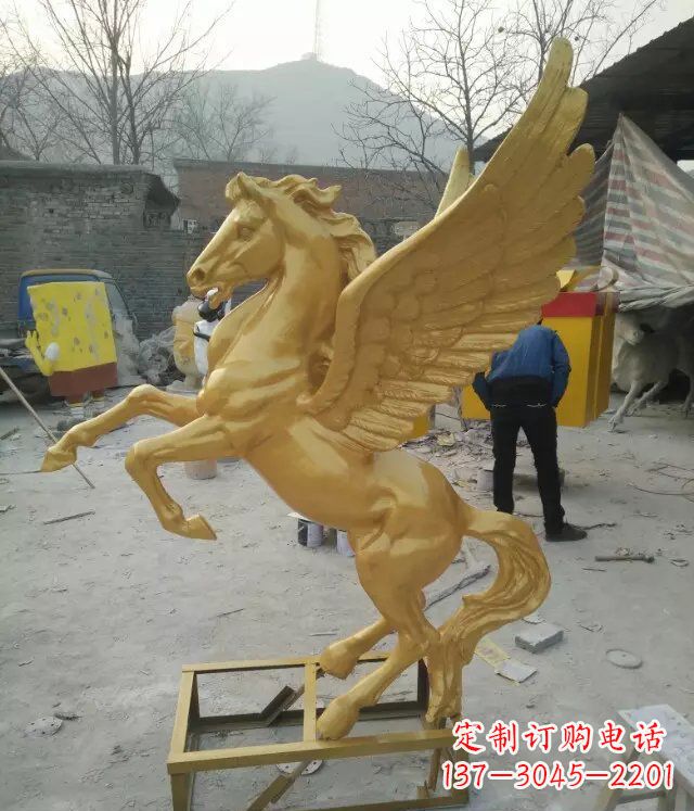 周口飞马动物铜雕,精美细腻
