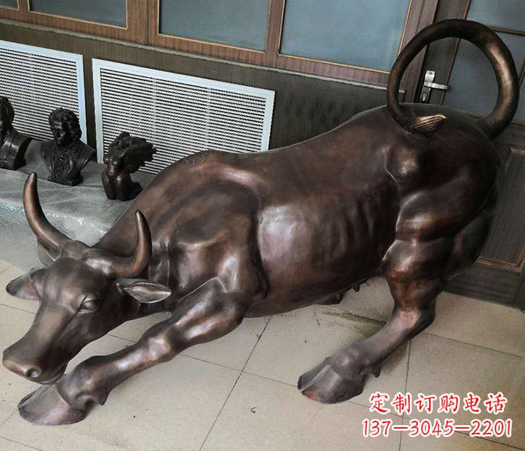 周口风水办公牛铜雕塑