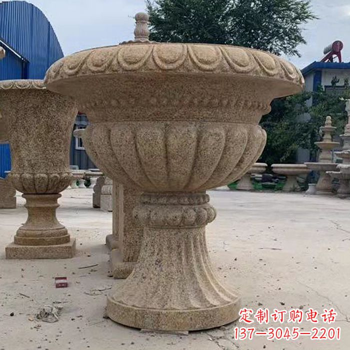 周口优雅高墩欧式石雕花盆