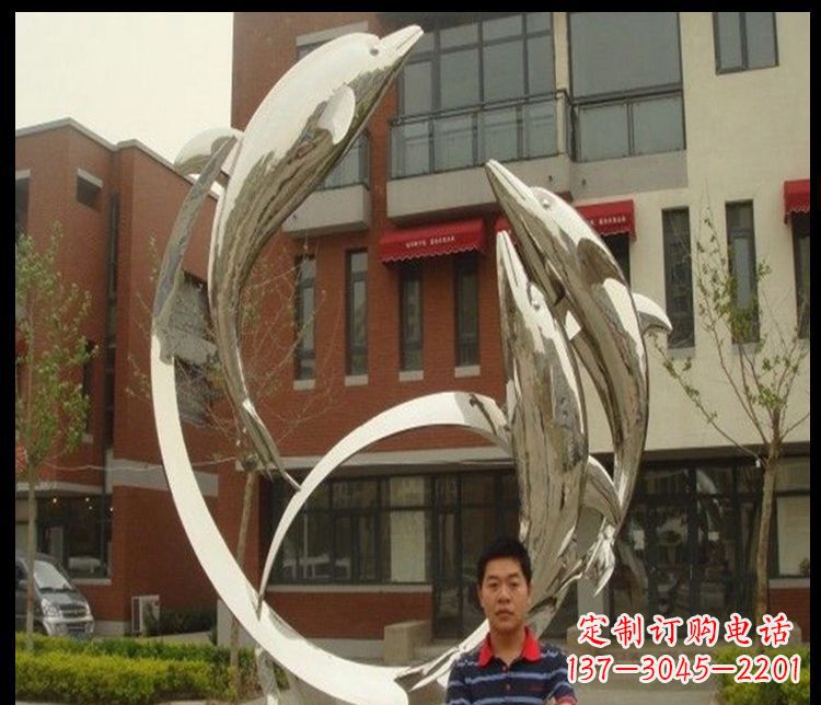 周口精细不锈钢海豚雕塑