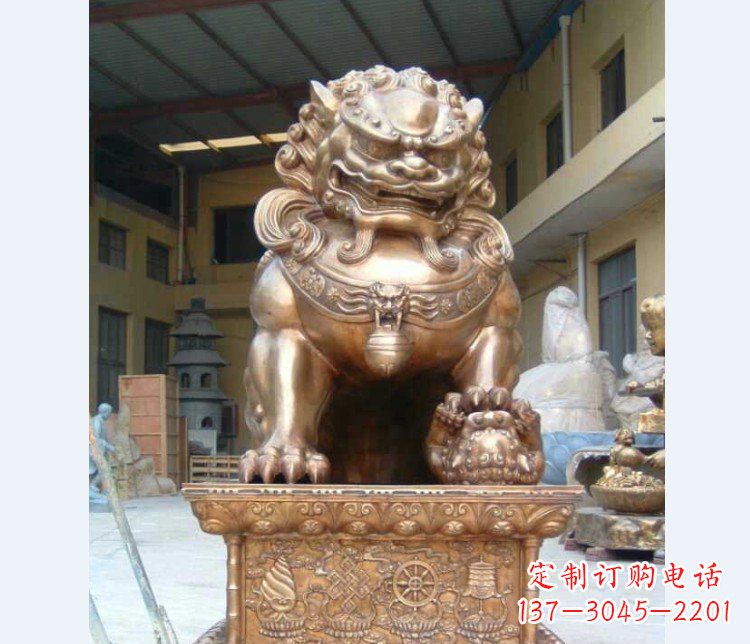 周口精致装饰型汇丰狮子铜雕塑
