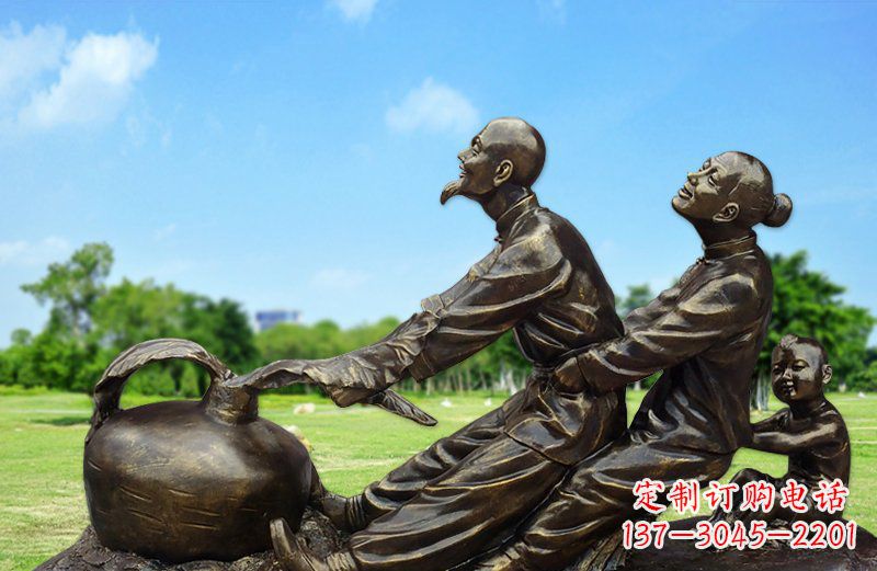 周口和谐之美,铜雕萝卜雕塑