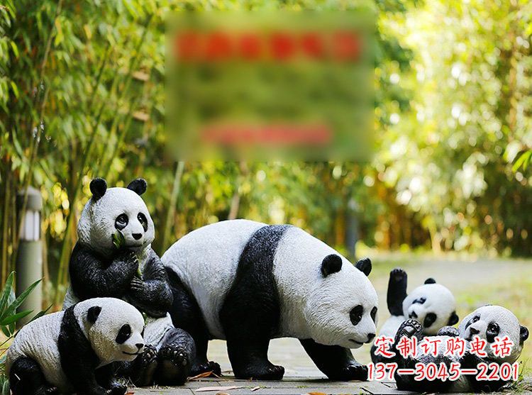 周口玻璃钢仿真熊猫雕塑