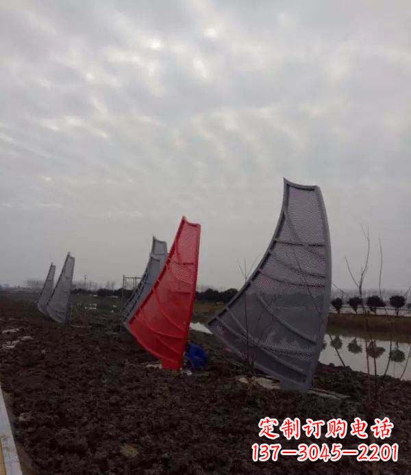 周口不锈钢抽象帆船雕塑
