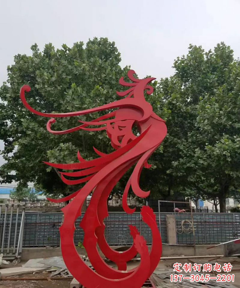 周口产品名称浪漫传情不锈钢凤凰雕塑