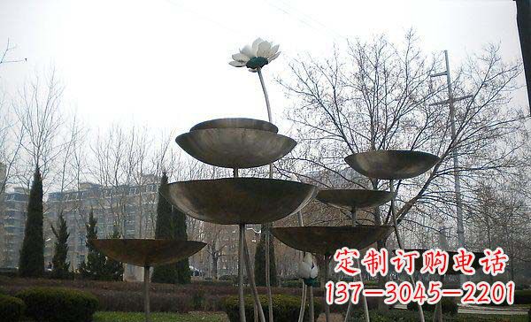 周口中领雕塑定制不锈钢荷花景观雕塑