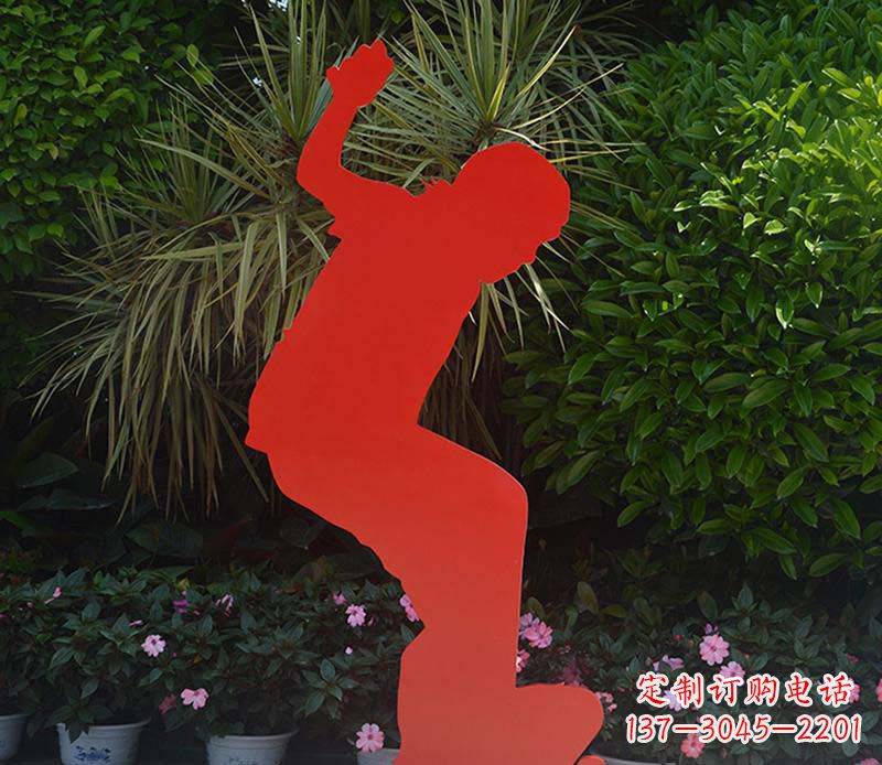 周口不锈钢男孩滑板雕塑
