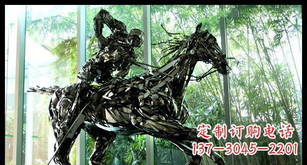 周口高品质不锈钢骑马雕塑