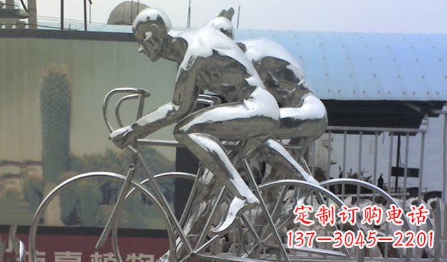 周口不锈钢骑行自行车雕塑