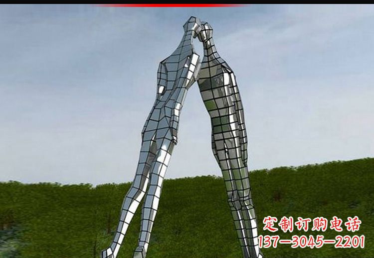 周口爱的无限,不锈钢情侣人物雕塑