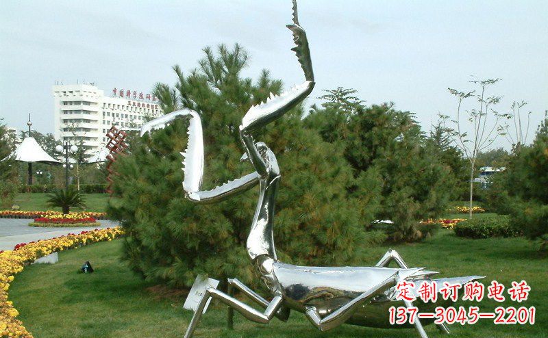 周口不锈钢雕刻螳螂摆件