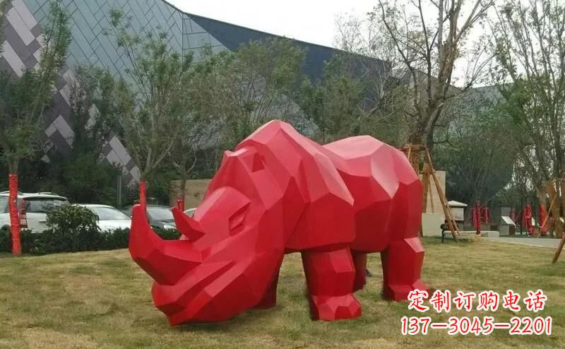 周口摩洛哥高端不锈钢犀牛雕塑