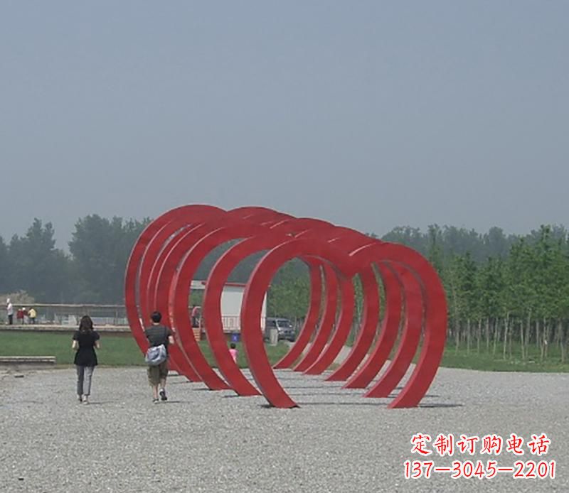周口不锈钢心形拱门雕塑