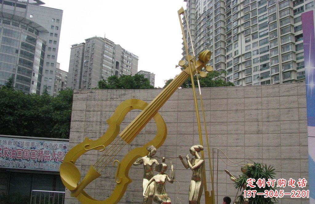 周口不锈钢演奏大提琴雕塑