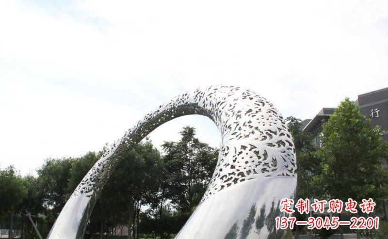 周口优雅定制不锈钢圆形拱门雕塑