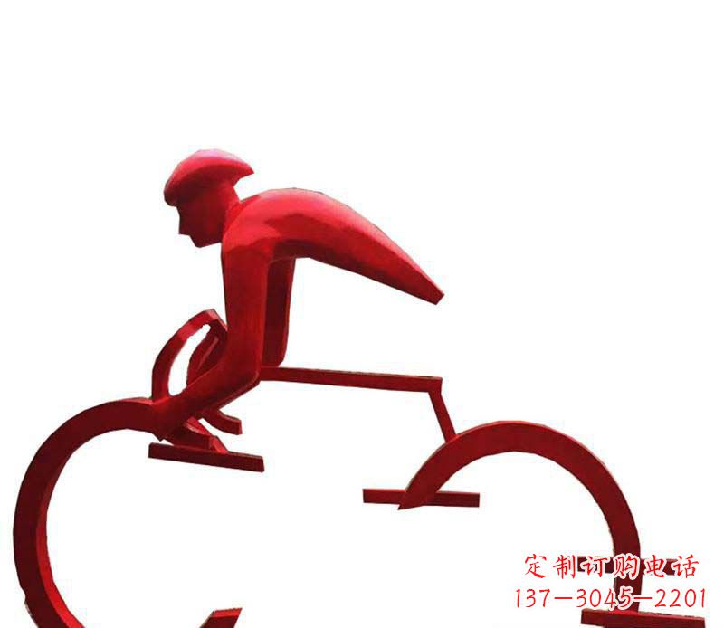周口公园主题不锈钢自行车雕塑