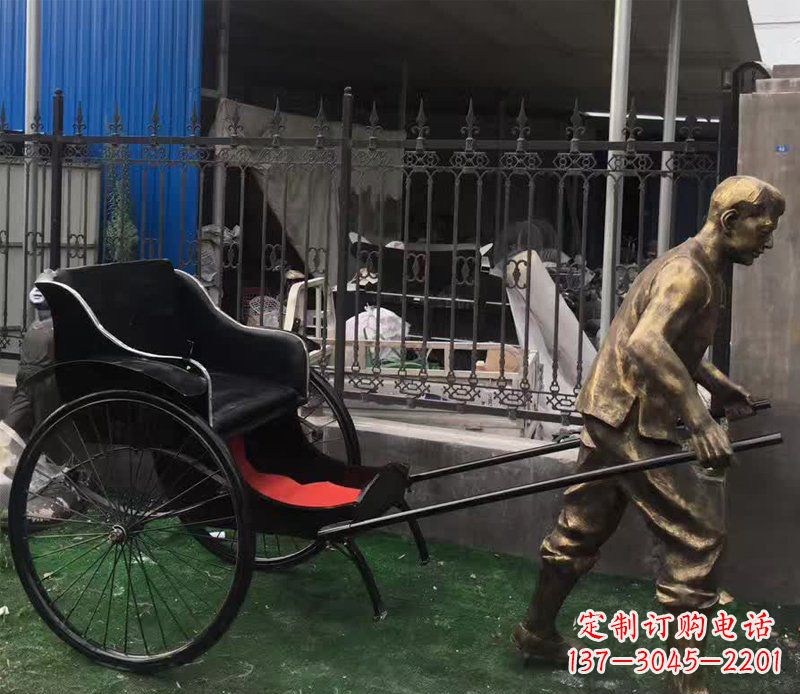 周口公园车夫人物铜雕