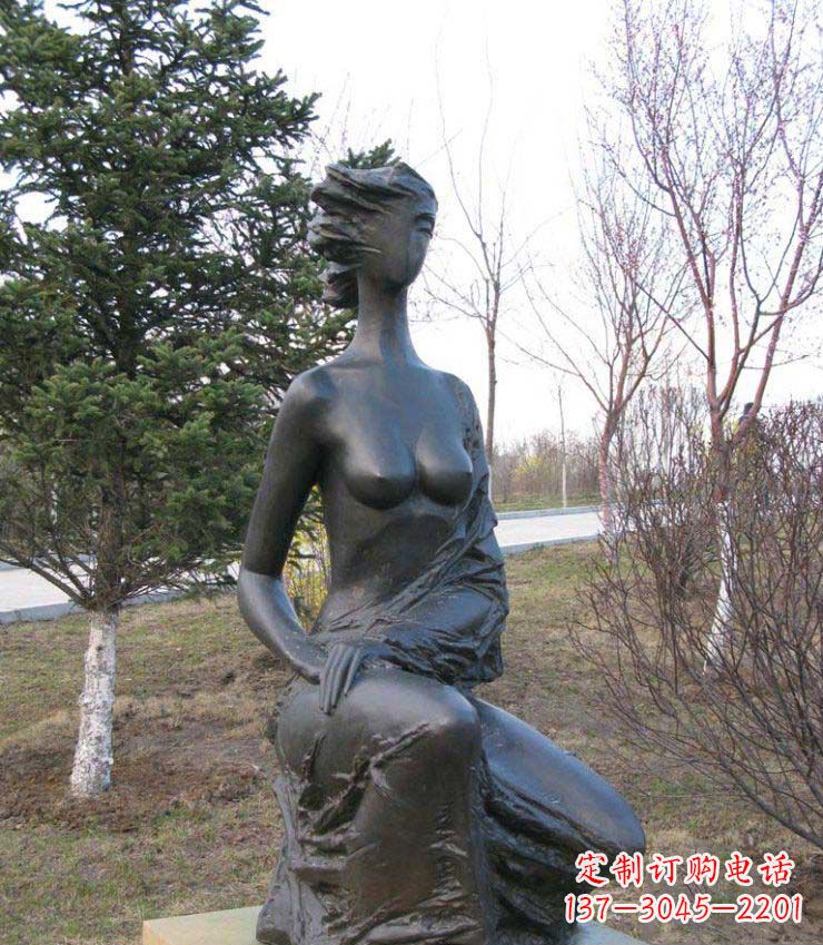 周口公园抽象女人人物铜雕1