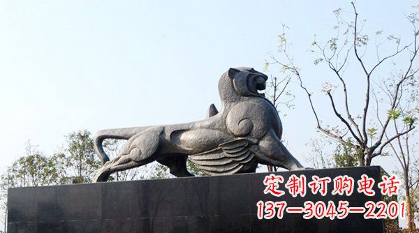 周口公园抽象狮子动物铜雕